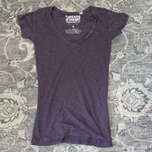 Purple organic tee v-neck